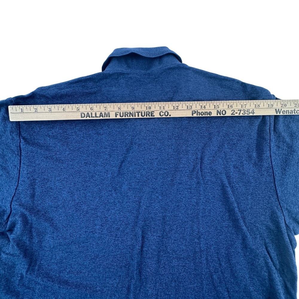 Descente Mens Medium Polo Shirt Blue Eagle Springs Short Sleeve Cotton Logo M - Picture 12 of 16